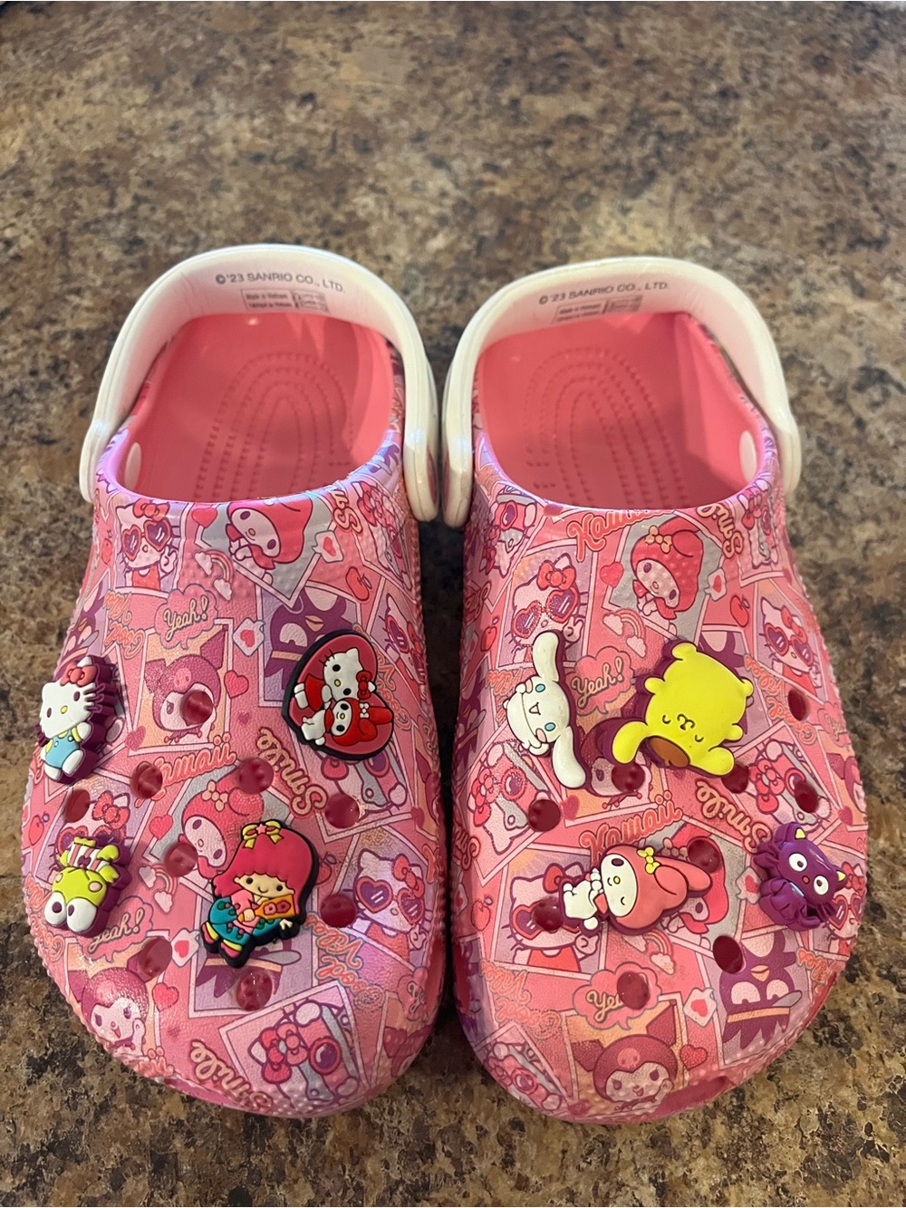 Sanrio Hello Kitty Hot Pink Slip-On Clog with White Strap - Picture 1 of 4